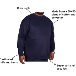 Best Bigdude Essentials Jumper Navy Tall Sweatshirts