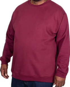 Sale Bigdude Essentials Jumper Burgundy Tall Sweatshirts