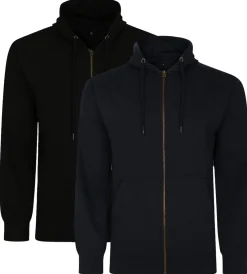 Hot Bigdude Essentials Zip Hoody Twin Pack Black/Navy Tall Hoodies