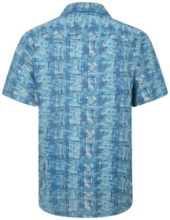 Hot Bigdude Ethnic Viscose Relaxed Collar Shirt Royal Blue Casual Shirts