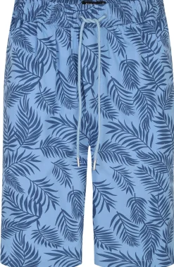 New Bigdude Floral Print Cotton Shorts Blue Shorts