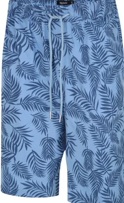 New Bigdude Floral Print Cotton Shorts Blue Shorts