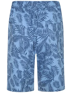 New Bigdude Floral Print Cotton Shorts Blue Shorts