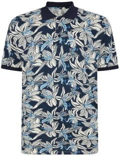 Clearance Bigdude Flower Polo Navy Polo Shirts