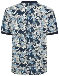 Clearance Bigdude Flower Polo Navy Polo Shirts