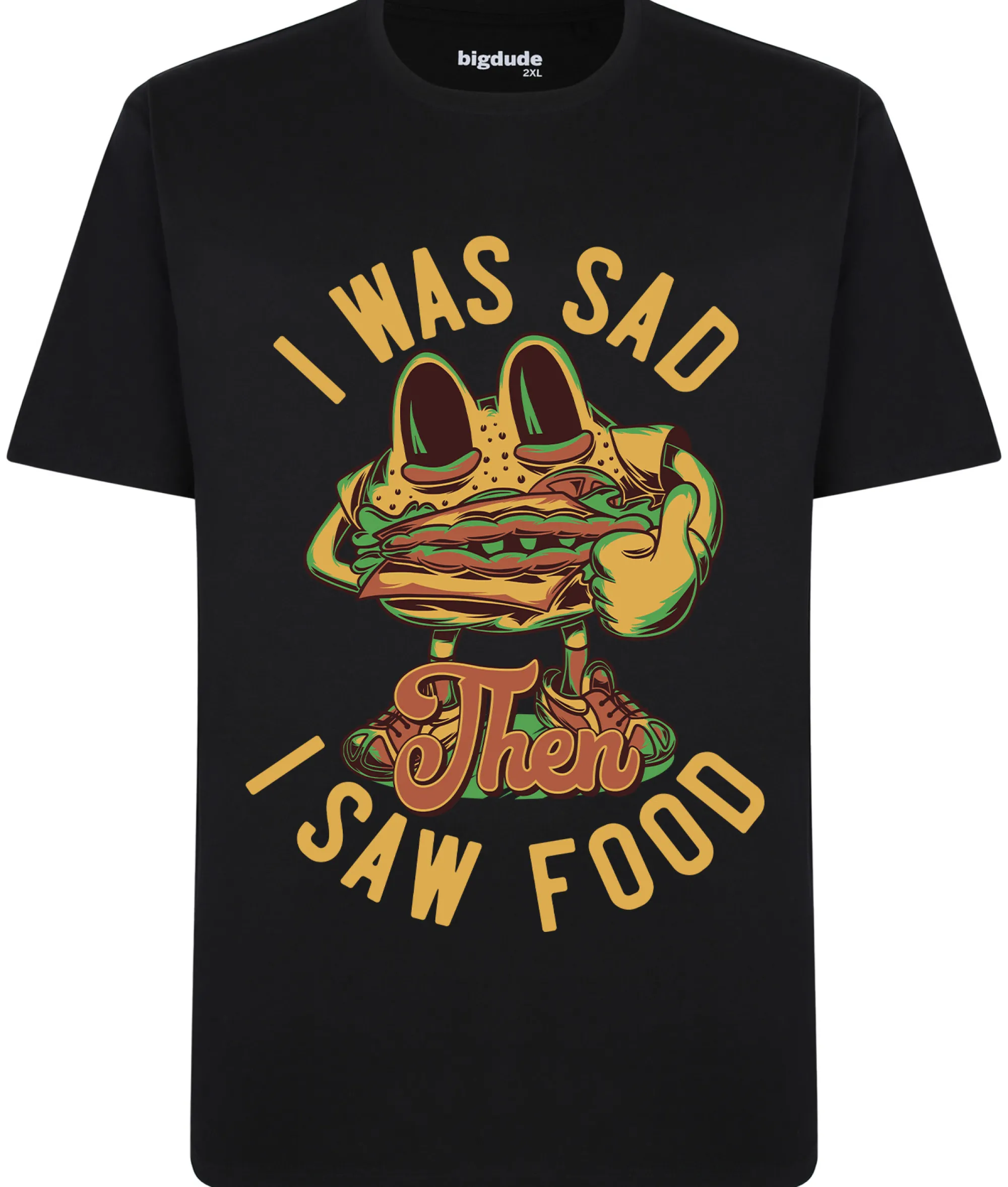Outlet Bigdude Food Print T-Shirt Black T-shirts