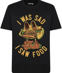 Sale Bigdude Food Print T-Shirt Black Tall T-shirts