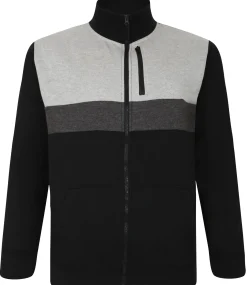 Sale Bigdude Full Zip Colour Block Jacket Black Coats & Jackets