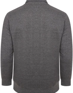 New Bigdude Funnel Neck Full Zip Sweatshirt Charcoal Sweatshirts & Cardigans