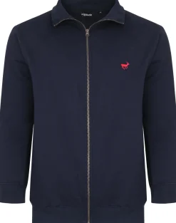 Hot Bigdude Funnel Neck Full Zip Sweatshirt Navy Sweatshirts & Cardigans