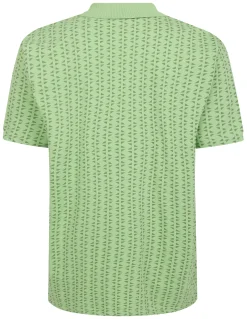Discount Bigdude Geometric Print Polo Shirt Lime Green Polo Shirts