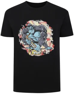 Discount Bigdude Gorilla Print T-Shirt Black T-shirts