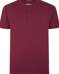 New Bigdude Grandad T-Shirt Burgundy T-shirts
