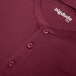 New Bigdude Grandad T-Shirt Burgundy T-shirts