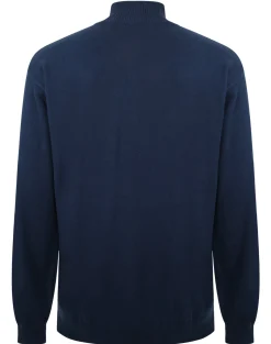 Outlet Bigdude Half Zip Knitted Jumper Navy Sweatshirts & Cardigans