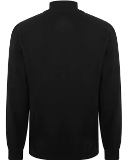 Clearance Bigdude Half Zip Knitted Jumper Black Sweatshirts & Cardigans
