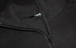 Clearance Bigdude Half Zip Knitted Jumper Black Sweatshirts & Cardigans