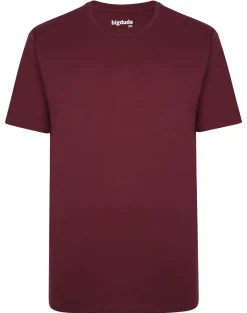 Online Bigdude Heavy Weight Plain T-Shirt Burgundy T-shirts