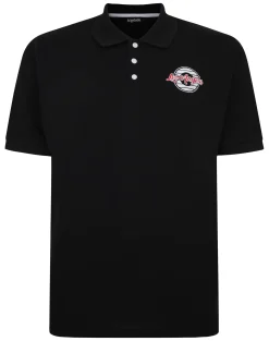 Clearance Bigdude LA Embroidered Polo Shirt Black Polo Shirts