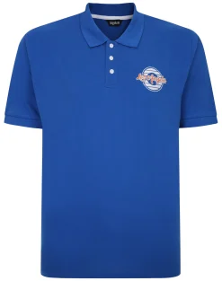 Hot Bigdude LA Embroidered Polo Shirt Royal Blue Polo Shirts