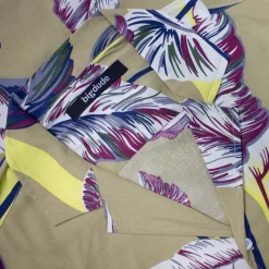 New Bigdude Leaves Viscose Relaxed Collar Shirt Sand Casual Shirts