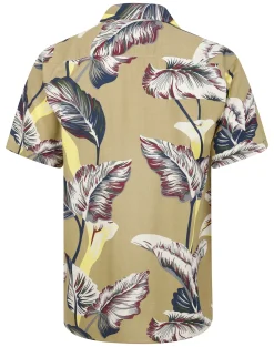 Hot Bigdude Leaves Viscose Relaxed Collar Shirt Sand Tall Casual Shirts