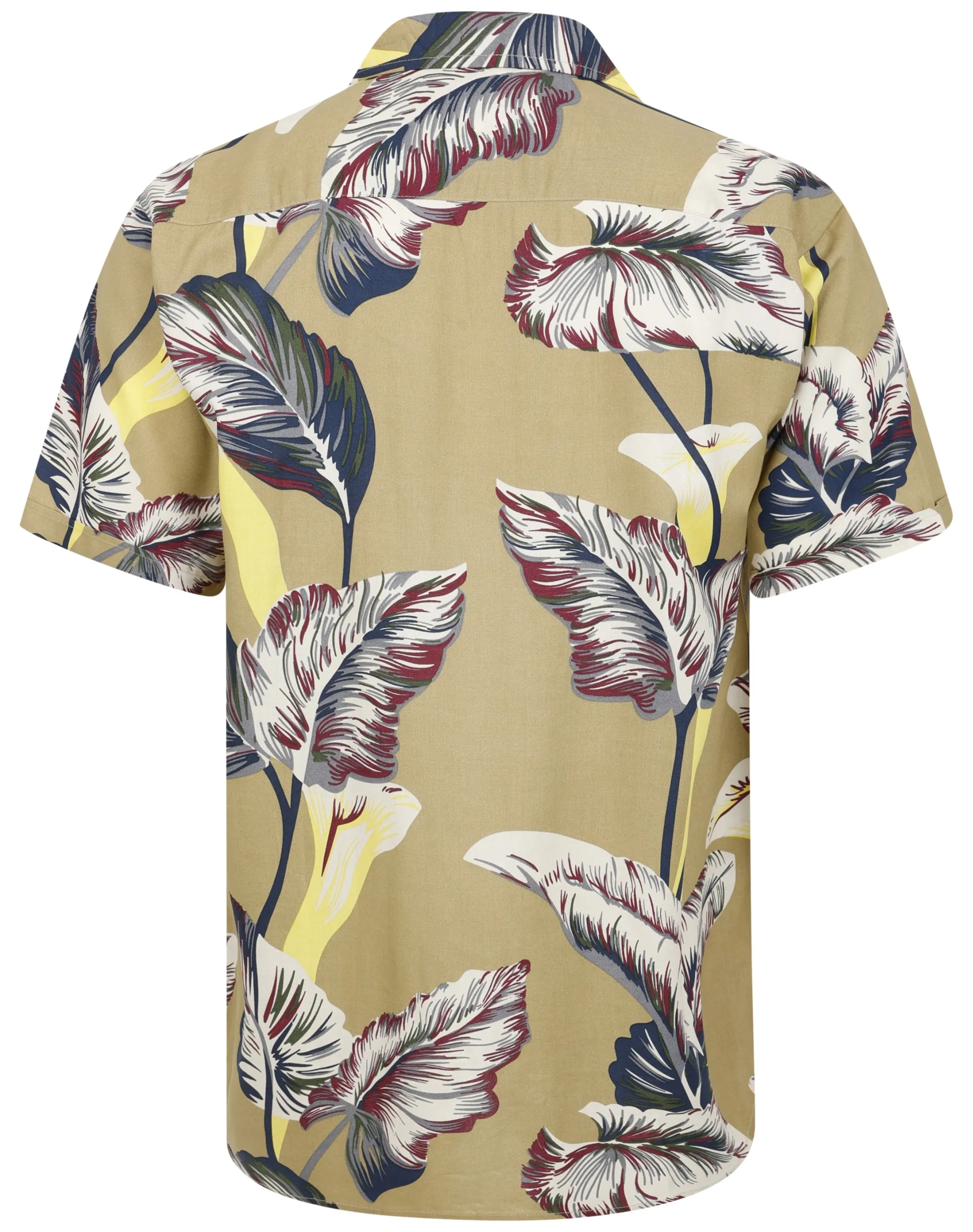 Hot Bigdude Leaves Viscose Relaxed Collar Shirt Sand Tall Casual Shirts