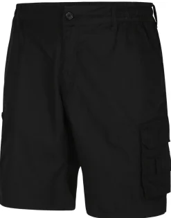 Fashion Bigdude Light Weight Elasticated Waist Cargo Shorts Black Shorts