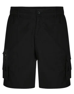 Fashion Bigdude Light Weight Elasticated Waist Cargo Shorts Black Shorts