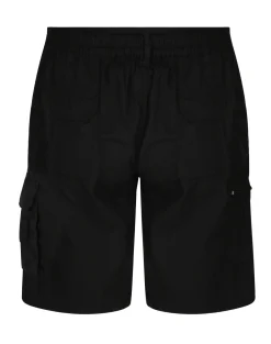 Fashion Bigdude Light Weight Elasticated Waist Cargo Shorts Black Shorts