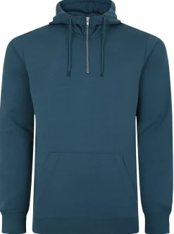 Hot Bigdude Lightweight Half Zip Hoody Petrol Hoodies