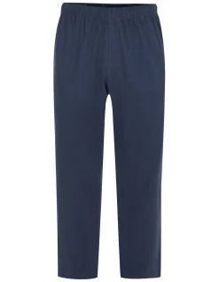 Fashion Bigdude Lightweight Jersey Open Hem Joggers Navy Sweatpants