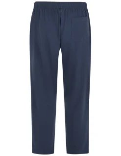 Fashion Bigdude Lightweight Jersey Open Hem Joggers Navy Sweatpants