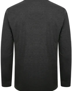 Fashion Bigdude Long Sleeve Marl T-Shirt Charcoal T-shirts
