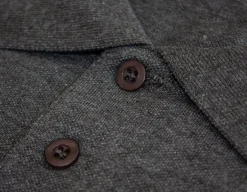 New Bigdude Long Sleeve Polo Shirt Charcoal Marl Polo Shirts