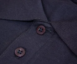 Online Bigdude Long Sleeve Polo Shirt Navy Polo Shirts