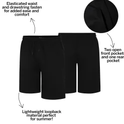 Best Bigdude Loop Back Jogger Shorts Black Shorts