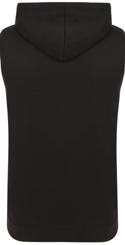 Fashion Bigdude Loop Back Sleeveless Hoody Black Tall Hoodies