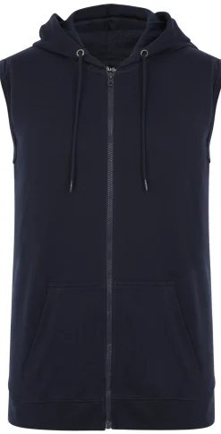 Sale Bigdude Loop Back Sleeveless Hoody Navy Tall Hoodies