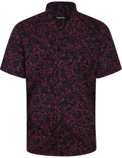 Discount Bigdude Meadow Viscose Relaxed Collar Shirt Navy Casual Shirts