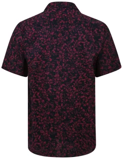 Discount Bigdude Meadow Viscose Relaxed Collar Shirt Navy Casual Shirts