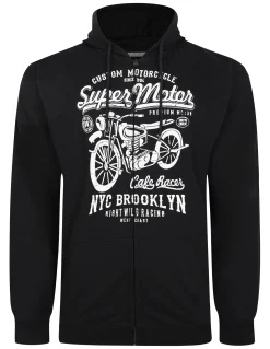 Outlet Bigdude Motorcycle Print Hoody Black Hoodies