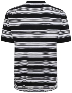 Outlet Bigdude Multi Striped Pique Polo Charcoal Tall Polo Shirts