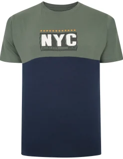 Hot Bigdude NYC Print Cut & Sew T-Shirt Sage Green T-shirts