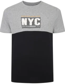 Outlet Bigdude NYC Print Cut & Sew T-Shirt Grey T-shirts