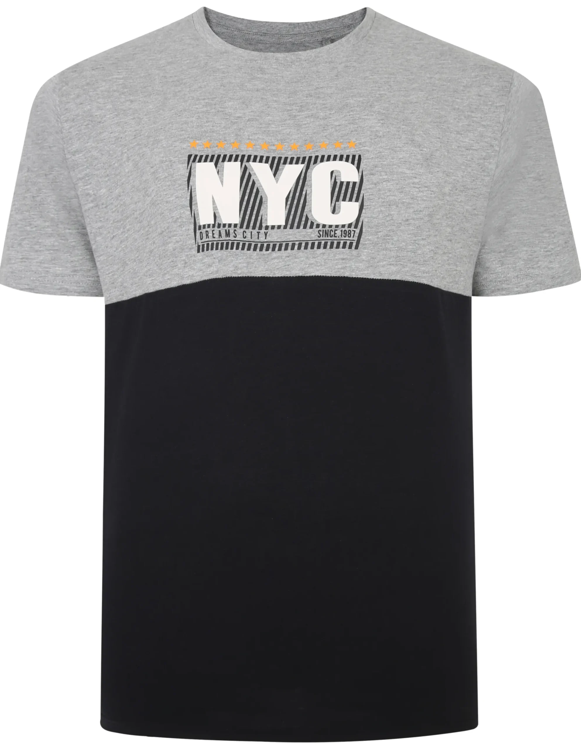 Outlet Bigdude NYC Print Cut & Sew T-Shirt Grey T-shirts