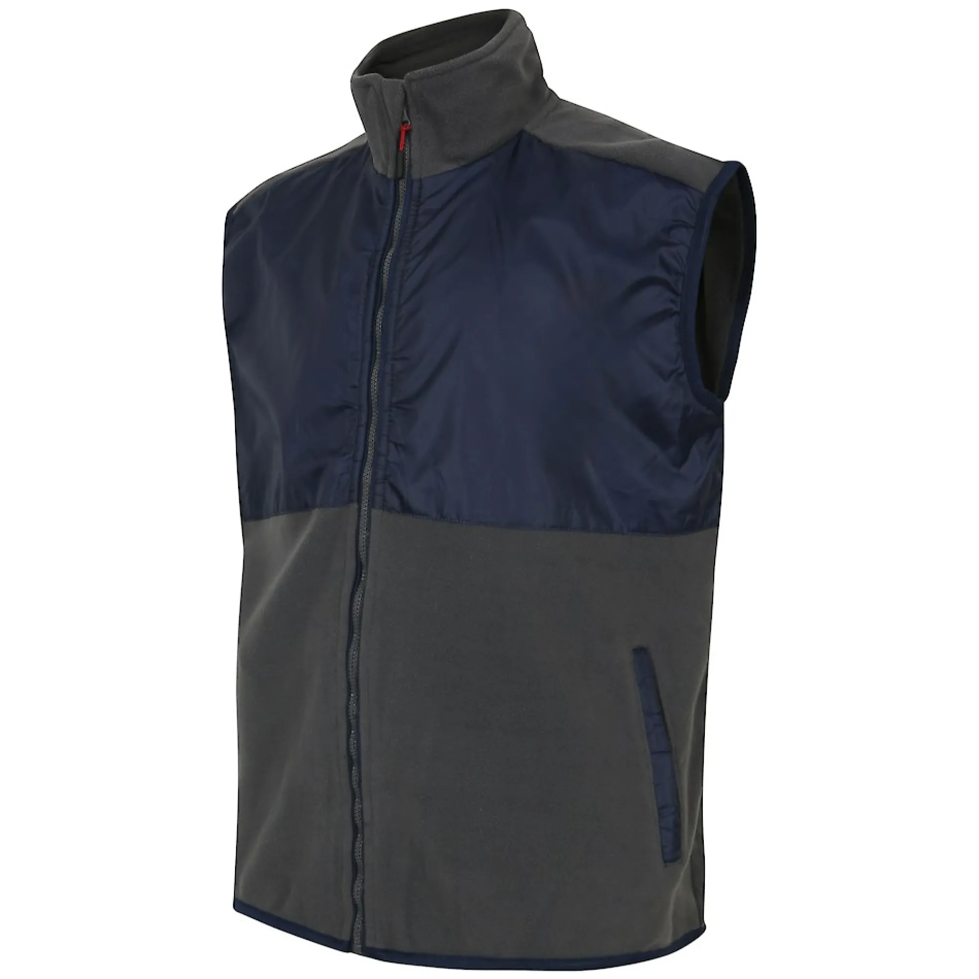 Hot Bigdude Nylon Polar Fleece Gilet Navy/Charcoal Coats & Jackets