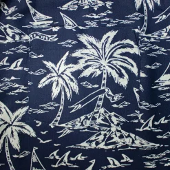 Discount Bigdude Ocean Viscose Relaxed Collar Shirt Navy Casual Shirts