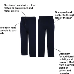 Fashion Bigdude Open Hem Joggers Navy Sweatpants