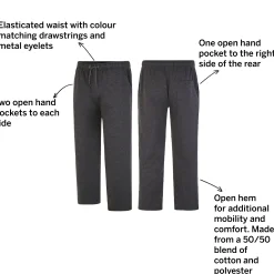 Hot Bigdude Open Hem Joggers Charcoal Sweatpants